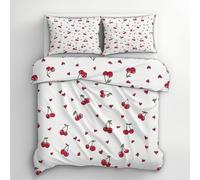 Funda Nordica Reversible Cama 150 Cereza 3D Funda Edredon Niña Ropa de Cama 240x220 cm y 2 Fundas de Almohada 3 Piezas Fundas Nórdicas Microfibra 1991-ABCD