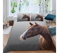 Funda Nordica Reversible Cama 180 Caballo 3D Funda Edredon Caballos Ropa de Cama 260x240 cm y 2 Fundas de Almohada 3 Piezas Fundas Nórdicas Microfibra 2208-ABCD