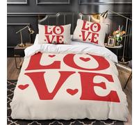 Funda Nordica Reversible Cama 90 Cartas de Amor 3D Funda Nórdica Edredon 150x200 cm con 2 x Fundas de Almohada 3 Piezas Ropa de Cama de Microfibra Suave, Patrón Romántico a/5609