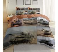 Funda nordica Rosa, Cuidado Sencillo Microfibra cepillada, Realista Militar Camuflaje Tanque Funda nórdica Estampada 240 x 260 cm, Adecuado para niños y niñas Juego Cama