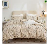 Funda nrdica floral tamao king, juego de cama de 3 piezas de microfibra cepillada 100%, estilo jardn floral vintage con cierre de cremallera