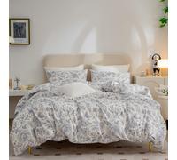 Funda Nrdica King Floral 100% Microfibra Cepillada 3 Piezas Juegos de Cama King Flor Vintage Estilo Jardn Elegante Patrn Floral Funda Nrdica