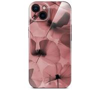 Funda ONEFLOW Flower para iPhone 13 con diseño floral, carcasa protectora con diseño de flores y protección para la cámara, funda delgada con estampado floral, color vino tinto