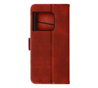 Funda OnePlus 10 Pro 5G Polipiel Tarjetero Doble lengüeta magnética Rojo
