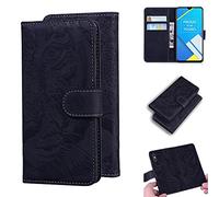 Funda OPPO A1K / Realme C2, SATURCASE Cool Tiger Embossing Cuero PU Flip Dual Magnet Wallet Stand Ranuras para tarjetas Funda protectora para OPPO A1K / Realme C2 (negro)