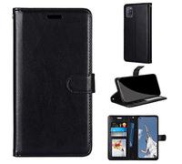 Funda OPPO A52 A72 A92, SATURCASE de piel sintética suave con tapa magnética con ranuras para tarjetas, funda protectora para OPPO A52 A72 A92 (negro)