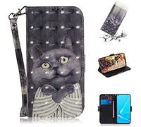 Funda OPPO A52 A72 A92, SATURCASE hermosa 3D patrón PU Flip Magnet Wallet Stand ranuras para tarjetas, funda protectora con correa de mano para OPPO A52 A72 A92 (TD-11)