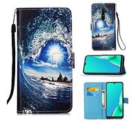 Funda OPPO A9 2020/A5 2020 SATURCASE hermosa PU cuero Flip Magnet Wallet Stand Card Slots Funda protectora con correa de mano para OPPO A9 2020/A5 2020 (YK-1)