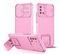 Funda OPPO A92/A52/A72, Carcasa Protección Deslizante para la Cámara, con 360 Grados Full Body Anti-Shock Anti-arañazos Case Protector Bumper Silicona y Armor Soporte Carcasa, Rosa