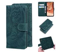 Funda OPPO F17 / A73, SATURCASE Cool Tiger Embossing PU Flip Flip Dual Magnet Wallet Stand Ranuras para tarjetas Funda protectora para OPPO F17/A73 (verde)