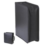 -Funda - Organizador de disco portátil, bolsa de almacenamiento de medios, caja de colección, cubierta fácil de agarrar con cremallera | -Funda de almacenamiento de DVD para música, películas, oficina