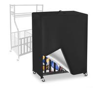 Funda organizadora de almacenamiento de baloncesto con tela Oxford que protege contra los rayos, la lluvia y la nieve mientras conserva tu estante (negro)
