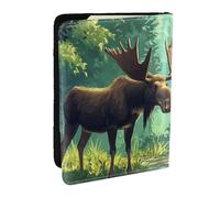 Funda organizadora para pasaporte con estampado de ciervo extraño, funda de viaje de piel sintética para hombres y mujeres, 6.5 pulgadas