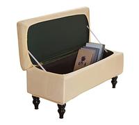 Funda otomana de almacenamiento de terciopelo, funda rectangular para reposapiés plegable, color beige medio, fundas protectoras para decoración del hogar y decoración del hogar