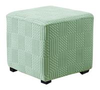 Funda otomana elástica antideslizante, protector de muebles con parte inferior elástica, funda suave a prueba de polvo, lavable a máquina, se adapta a otomanas cuadradas de 31 a 39 pulgadas (verde)