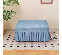 Funda Otomana Rectangular De Jacquard Con Faldón Fruncido - Funda Elástica For Reposapiés Con Espacio De Almacenamiento (rojo Brillante, 80-90 Cm De Largo X 60-80 Cm De Ancho) - Protector De Muebles L