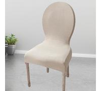 Funda ovalada para mesa de comedor y silla con tela ovalada que le da a tu sillón un toque de lujo, incluyendo sillas de club, sillones y sillas de cubo (caqui claro)