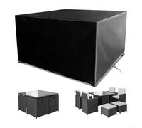 Funda Oxford 210D impermeable y resistente a los rayos UV para muebles de exterior para patio, jardín, patio - 150 x 90 x 80 cm, ajuste de cordón resistente al viento, polvo (308 x 138 x 89 cm)