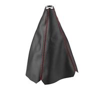 Funda Palanca de Cambios, Gear Shift Knob Gaiter, Gear Shift Head Gear Shifter Boot Cover, Universal Bright Black PU Leather Gear Shift Knob Cover Red Stitch Gear Gaiter Boot Cover