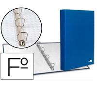 Funda Paper Coat 4 Anillos 25mm Forro PVC Folio Azul
