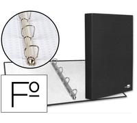 Funda Paper Coat 4 Anillos 25mm Forro PVC Folio Negro