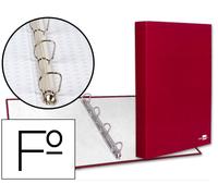 Funda Paper Coat 4 Anillos 25mm Forro PVC Folio Rojo