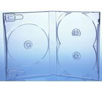 Funda para 3 CD, DVD o Blu-Ray, con lámina exterior para inserción, 10 unidades, transparente