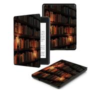 Funda para 7" Kindle Paperwhite 12th Generation 2024 y Kindle Colorsoft Signature Edition 2024 7 Pulgadas - Funda Protectora Ligera,Negro Biblioteca Retro
