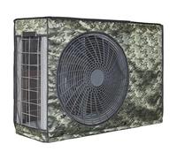 Funda para aire acondicionado al aire libre, cubierta de aire acondicionado de PEVA para exteriores, a prueba de nieve y sol, cobertura completa con malla transpirable y fijación a presión (verde, 100