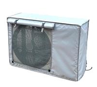 Funda para aire acondicionado al aire libre, protector de unidad de CA móvil con correa ajustable, tela Oxford 600D, diseño de malla ventilada extraíble (plata, 82 x 55 x 32,5 cm)