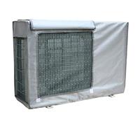 Funda para aire acondicionado exterior, aislamiento impermeable para unidad de aire acondicionado, tela 600D, cobertura completa con malla de poliéster, se adapta a 90 x 38 x 62 cm, color plateado