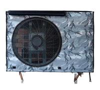 Funda para aire acondicionado exterior, tela Oxford impermeable con malla de ventilación, correas ajustables, color gris, se adapta a 94 x 36 x 68 cm, protección para todas las estaciones