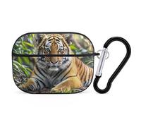 Funda para Airpod Pro con clip de bloqueo seguro, funda protectora rígida Big Tiger compatible con Airpod Pro de 2ª y 1ª generación para mujeres y hombres, LED frontal visible, color negro