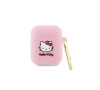 Funda para AirPods 1 Hello Kitty 3D Cabeza de Kitty Silicona Rosa
