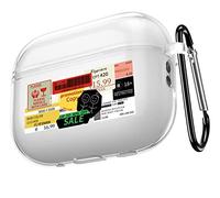 Funda para AirPods Pro 2 Funda transparente Cool Funny Classic Label Design Case con llavero TPU Full Protective Airpods Pro 2ª generación para hombres y niños, funda Kawaii para Apple Airpods Pro 2 Case 2022