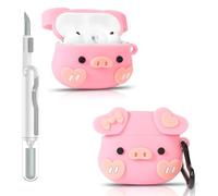 Funda para AirPods Pro 3/Pro 3ª generación 2025 | Funda protectora de silicona | Diseño de piel 3D lindo | con kit de limpieza y mosquetón | Funda multicolor para auriculares para niños y niñas (PKpig