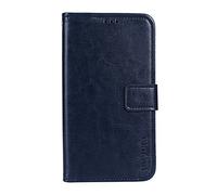 Funda para Alcatel 1 5033D Case Wallet de Cuero PU Cartera con la Ranura para Tarjetas y Kickstand Función Carcasa para Alcatel 1 5033D(Azul Oscuro)