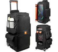 Funda para altavoz compatible con JBL PartyBox 320, bolsa de almacenamiento portátil para altavoz JBL PartyBox 310 para viajes al aire libre, negro y naranja, solo funda