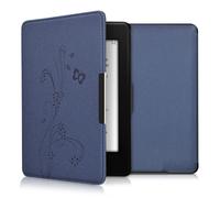 kwmobile Carcasa Compatible con Amazon Kindle Paperwhite Funda - Funda con Tapa y Cierre magnético de Cuero sintético - Flores y Mariposas