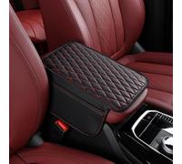 Funda para Apoyabrazos de Auto para Toyota Aygo X/Yaris GR Sport Hybrid/GR Corolla/Corolla Cross Hybrid 2022-, Diseño Acolchado en Diamante, con Bolsillos Organizadores,B Black Red