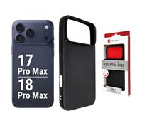 Funda para Apple iPhone 18 Pro Max/17 Pro Max, color negro mate | DISPLEX Carcasa esencial, acabado suave al tacto, protección contra caídas, TPU, borde elevado, absorbe los golpes