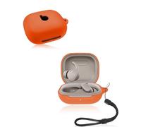 Funda para Apple Powerbeats Fit Auriculares yystao Funda de Silicona Suave Compatible con Apple Powerbeats Fit, con Cordón, Resistente al Polvo, Resistente a Golpes y Durable, Naranja