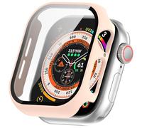 Funda para Apple Watch 11 42 mm 46 mm de vidrio templado, carcasa dura de policarbonato ultrafina, protector de pantalla para Apple Watch 11 (rosa, 46 mm)