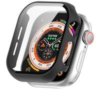Funda para Apple Watch 11 42 mm 46 mm de vidrio templado, carcasa dura de policarbonato ultrafina, protector de pantalla para Apple Watch 11 (negro, 46 mm)