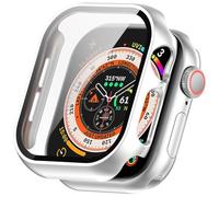 Funda para Apple Watch 11 42 mm 46 mm de vidrio templado, carcasa dura de policarbonato ultrafina, protector de pantalla para Apple Watch 11 (plata, 46 mm)