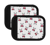 Funda para asa de equipaje, diseño de panda de dibujos animados, para viajes, 5.9 x 4.3 pulgadas, bonito panda de dibujos animados, Set of 2