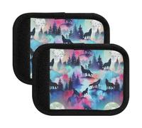 Funda para asa de equipaje, siluetas, lobos, luna, colorida, maleta, fundas para maleta, equipaje de mano, Silhouettes Wolves Moon Colorful 1, Set of 4