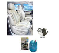 Funda para asiento de coche de bambú natural y red de poliéster para el respaldo del coche, compatible con Mercedes AMG, respaldo transpirable universal, 1 lado del conductor y 1 del pasajero