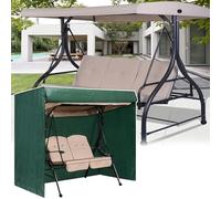 Funda Para Asiento De Columpio, Funda Para Columpio De 2 Plazas, Ojales De Aluminio, Cremallera Doble, Se Pliega Fácilmente Para Transportar, Parasol, Lluvia, Polvo Y Nieve ,204*110*177cm