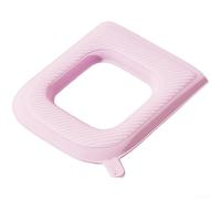 Funda para asiento de inodoro, 1 paquete cuadrado de 38 x 41 cm, alfombrilla impermeable antideslizante de EVA suave con asa, diseño de dibujos animados lindo grueso para baño y hogar (rosa)